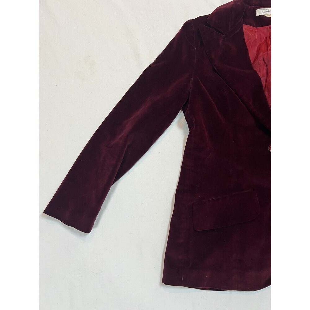 Lord & Taylor Velvet Blazer Saks Fifth Ave Vintage 50s | Red | Size Small - Picture 5 of 16